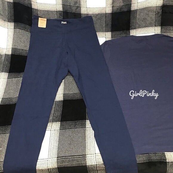 victoria secret PINK leggings outfit with CAMPUS MIDNIGHT NAVY TEE SIZE 2XL - Picture 8 of 11